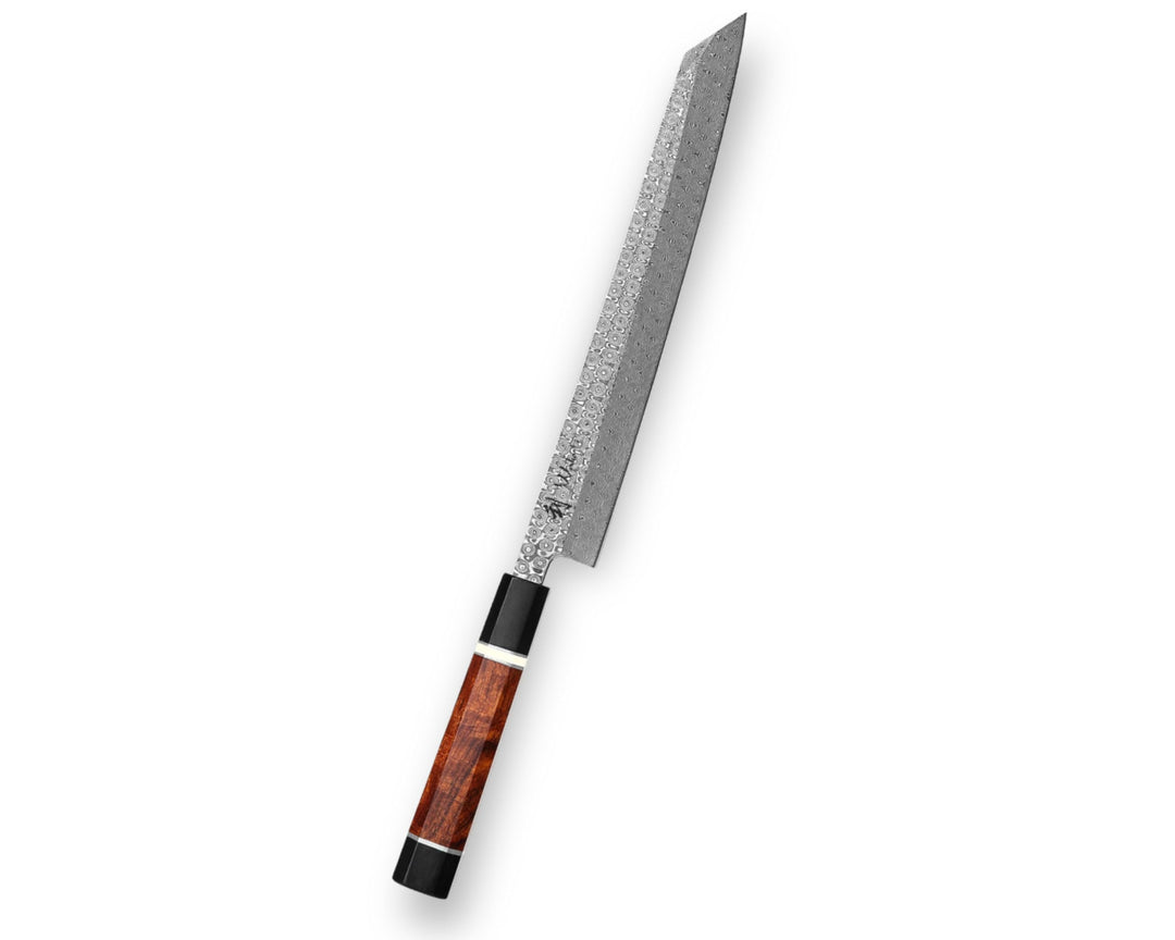 Wakoli Seishin Kiritsuke Damastmesser – 28cm Klinge aus 110 Lagen Volldamaststahl, Griff aus Wüstene