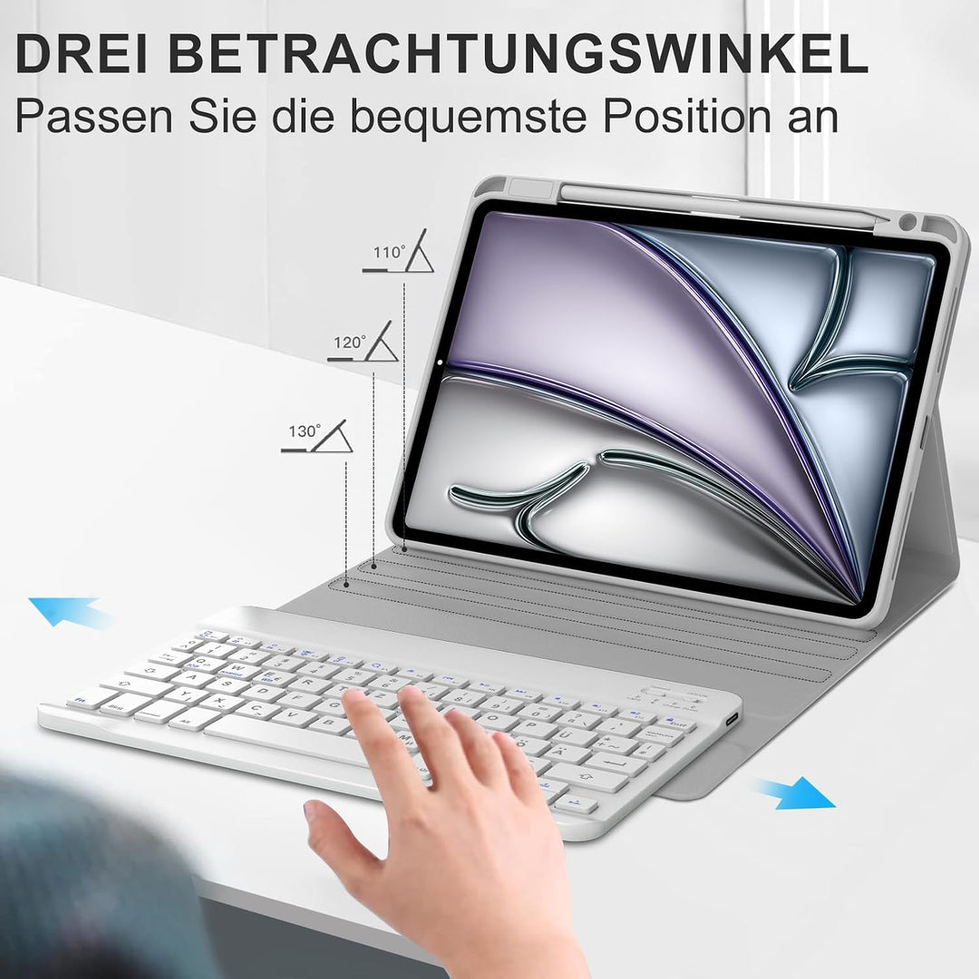 Tastatur für iPad Air 11 (M4 2026/M3 2025/M2 2024)/iPad Pro11/Air 5./4. Gen | Mit Magnetisch Abnehmb