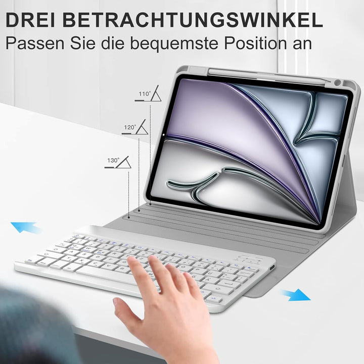 Tastatur für iPad Air 11 (M4 2026/M3 2025/M2 2024)/iPad Pro11/Air 5./4. Gen | Mit Magnetisch Abnehmb