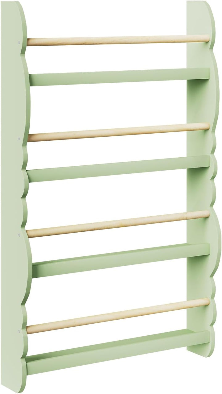 WOLTU Kinder Bücherregal Wand, Bücher-Organizer mit 4 Ablagen, Kinderregal für Buchaufbewahrung, Wan