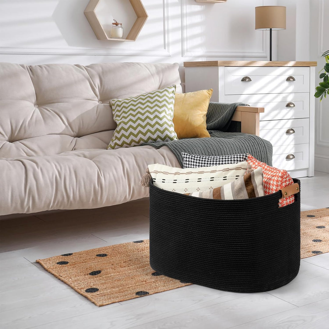 danpinera Aufbewahrungskorb, 50L Körbe, Korb Aufbewahrung für Babyspielzeug, Aufbewahrungskorb Gross