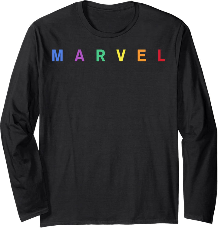 Marvel Simple Rainbow Logo Langarmshirt