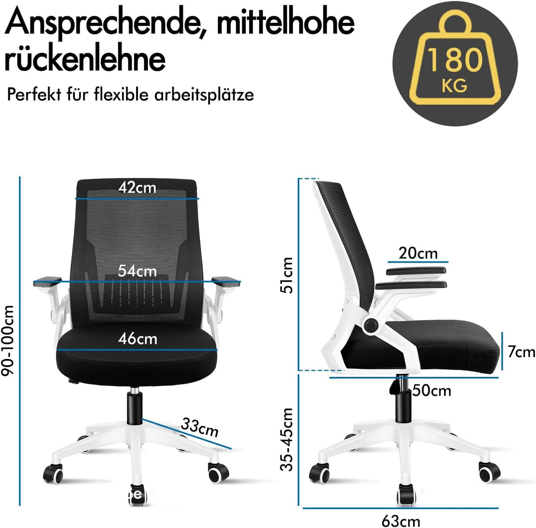 ALFORDSON Bürodrehstuhl, Hochlehner Netzstoff Gaming Sitz, Ergonomische Verstellbare Bequeme Armlehn