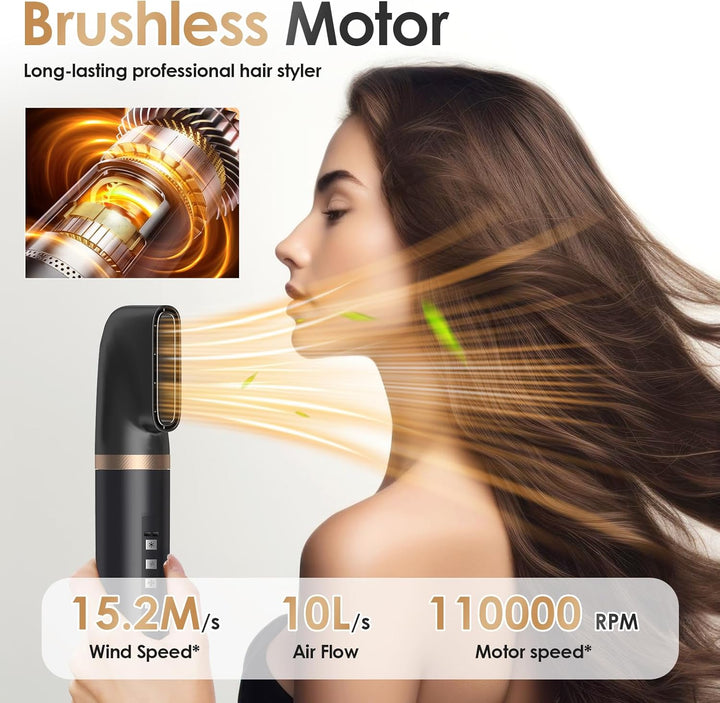 Airstyler Set 5in1, Professioneller Warmluftbürste Set 1400W,Multifunktionaler Hairstyler,Lockenstab