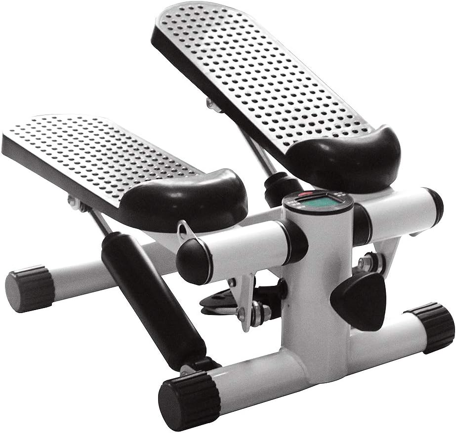 Mini Stepper Fitnessgerät für Zuhause, Hydraulischer Heimtrainer mit Widerstandsbändern &amp; LCD Displa
