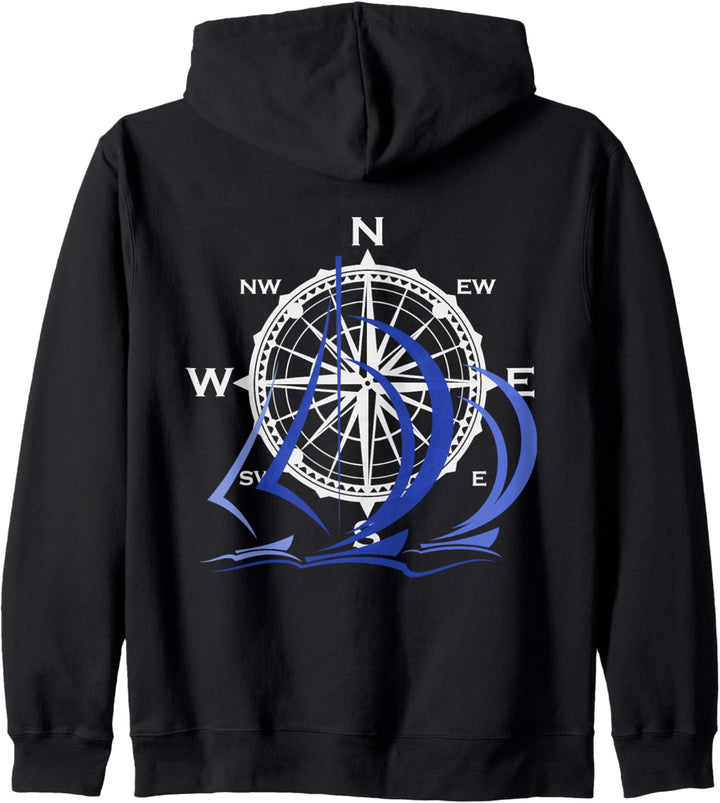 Windrose Segler Shirt für Wassersportler Segel Kapitän Kapuzenjacke