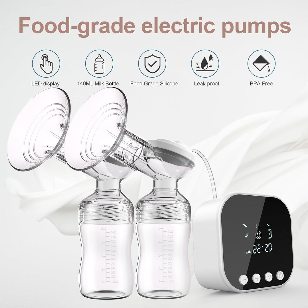 Lulia Milchpumpe Elektrisch, Elektrische Milchpumpe 4 Modi und 9 Stufen, Anti-Rückfluss, Ultra-leise