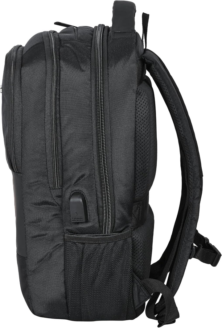 SAFTA Laptop-Rucksack mit Tasche für Tablet und USB-Anschluss, 300 x 160 x 430 mm, Schwarz