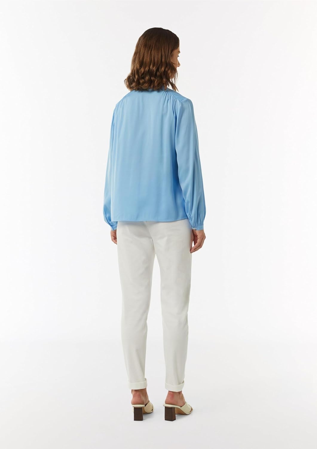 Comma Satinbluse mit Kappärmeln 36 Hellblau, 36 Hellblau