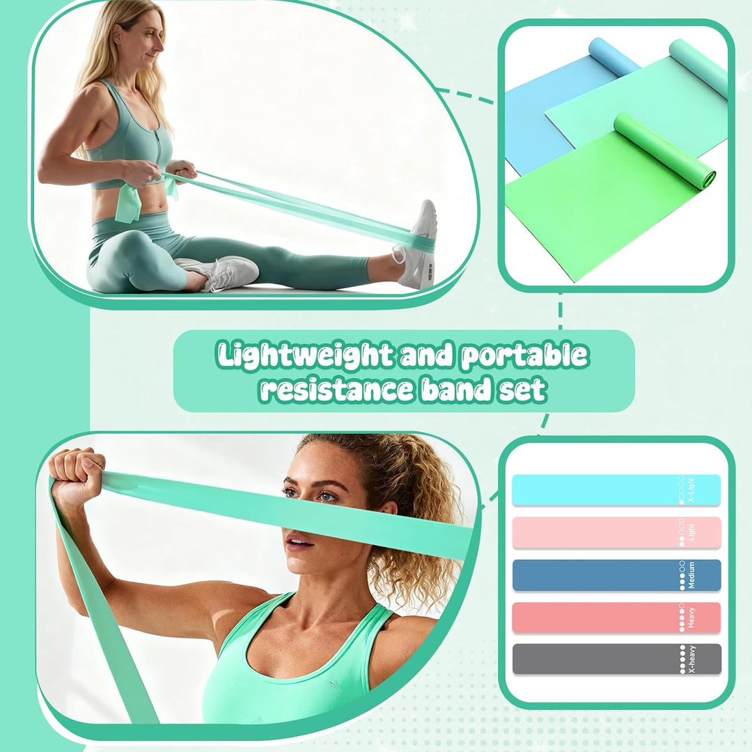 19 PCS Pilates Set, Minzgrün Home Workout Kit, Pilates Equipment mit Pilates Ring, Pilates Ball, Ter