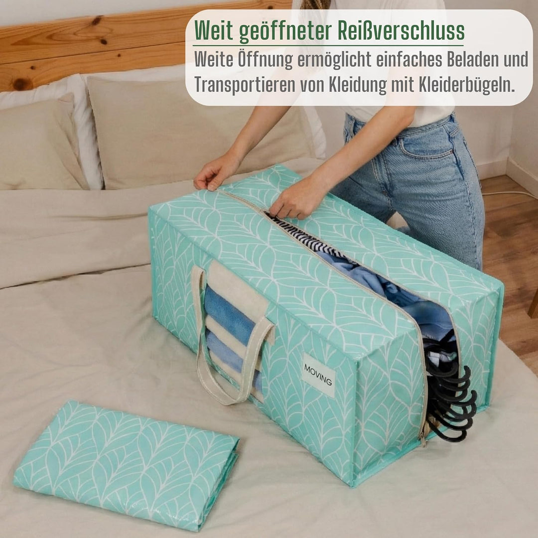 VENO 10 Stück extra grosse Umzugstaschen mit starke Griffe und Reissverschlüsse Faltbare Aufbewahrun