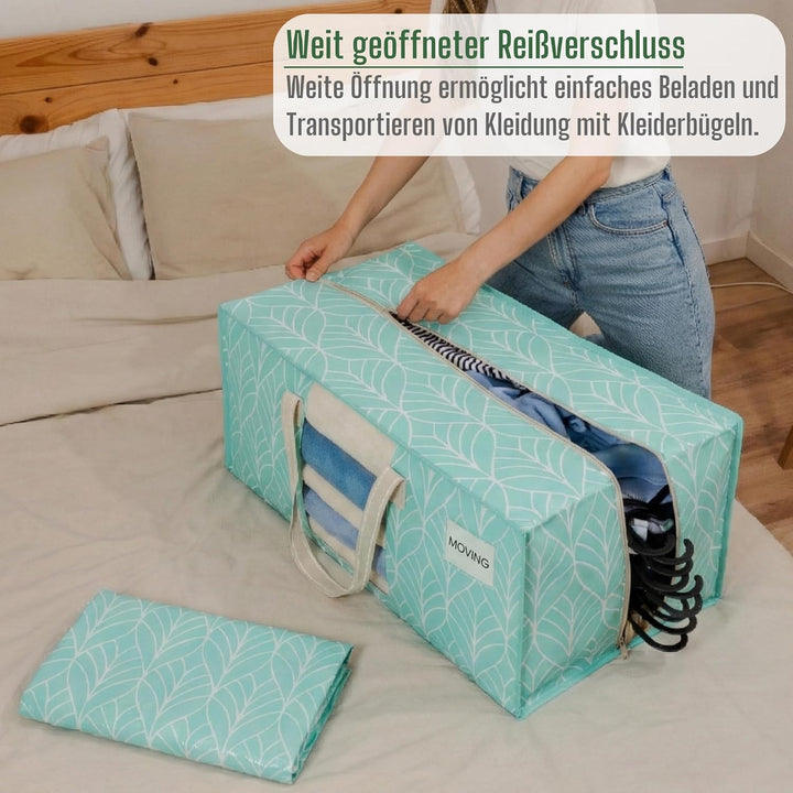 VENO 10 Stück extra grosse Umzugstaschen mit starke Griffe und Reissverschlüsse Faltbare Aufbewahrun