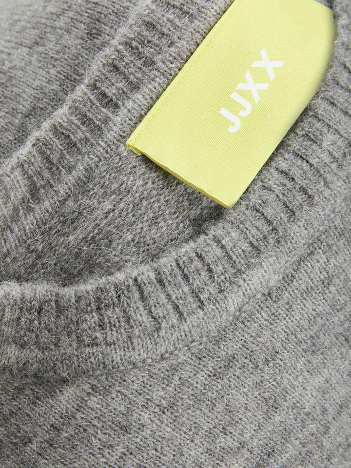 JJXX Damen Jxsilje Ls Upgrade Crew Neck Knit Noos Pullover S Grey Melange, S Grey Melange