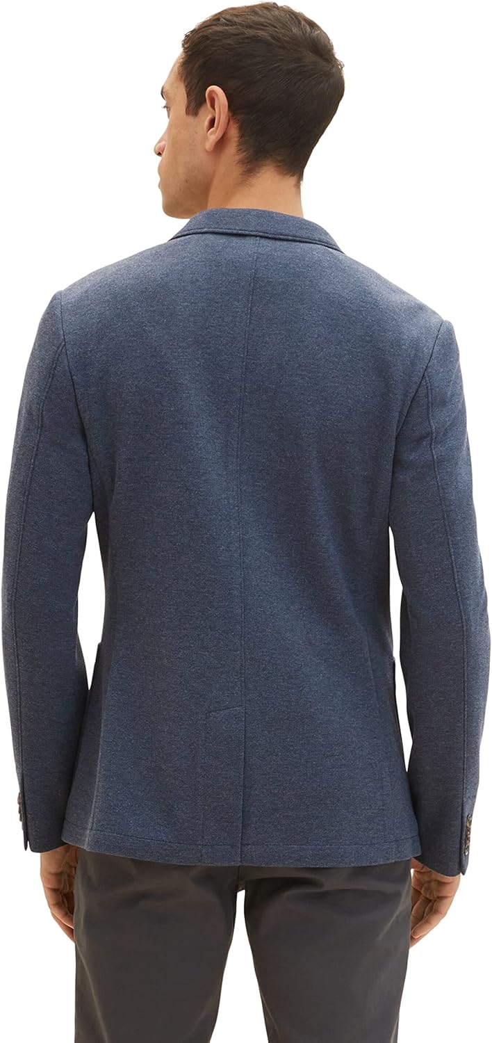TOM TAILOR Herren Piqué Sakko 54 29115 - Blue Pique Melange, 54 29115 - Blue Pique Melange
