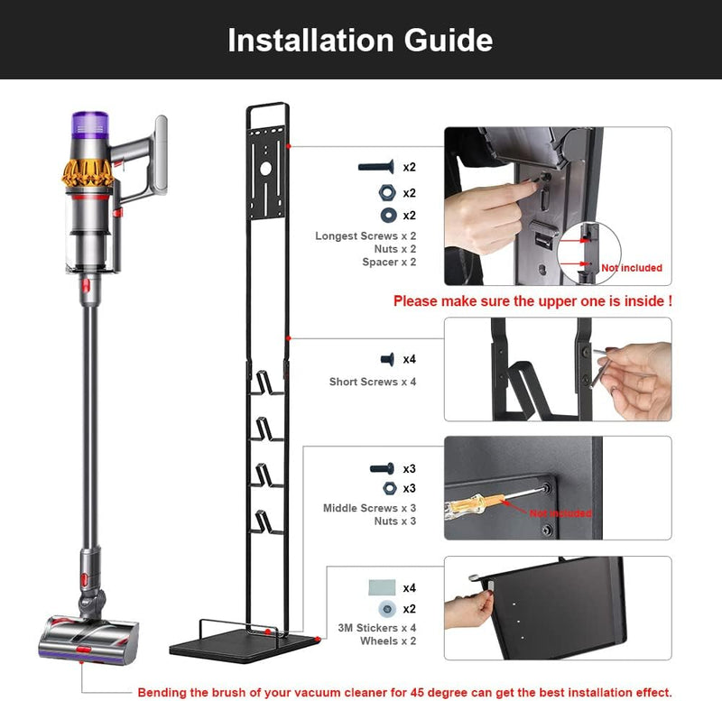 Ständer für Dyson Akkusauger V15 V12 V11 V10 V7 V8 mit Rädern, Metallständer Staubsaugerhalter Halte