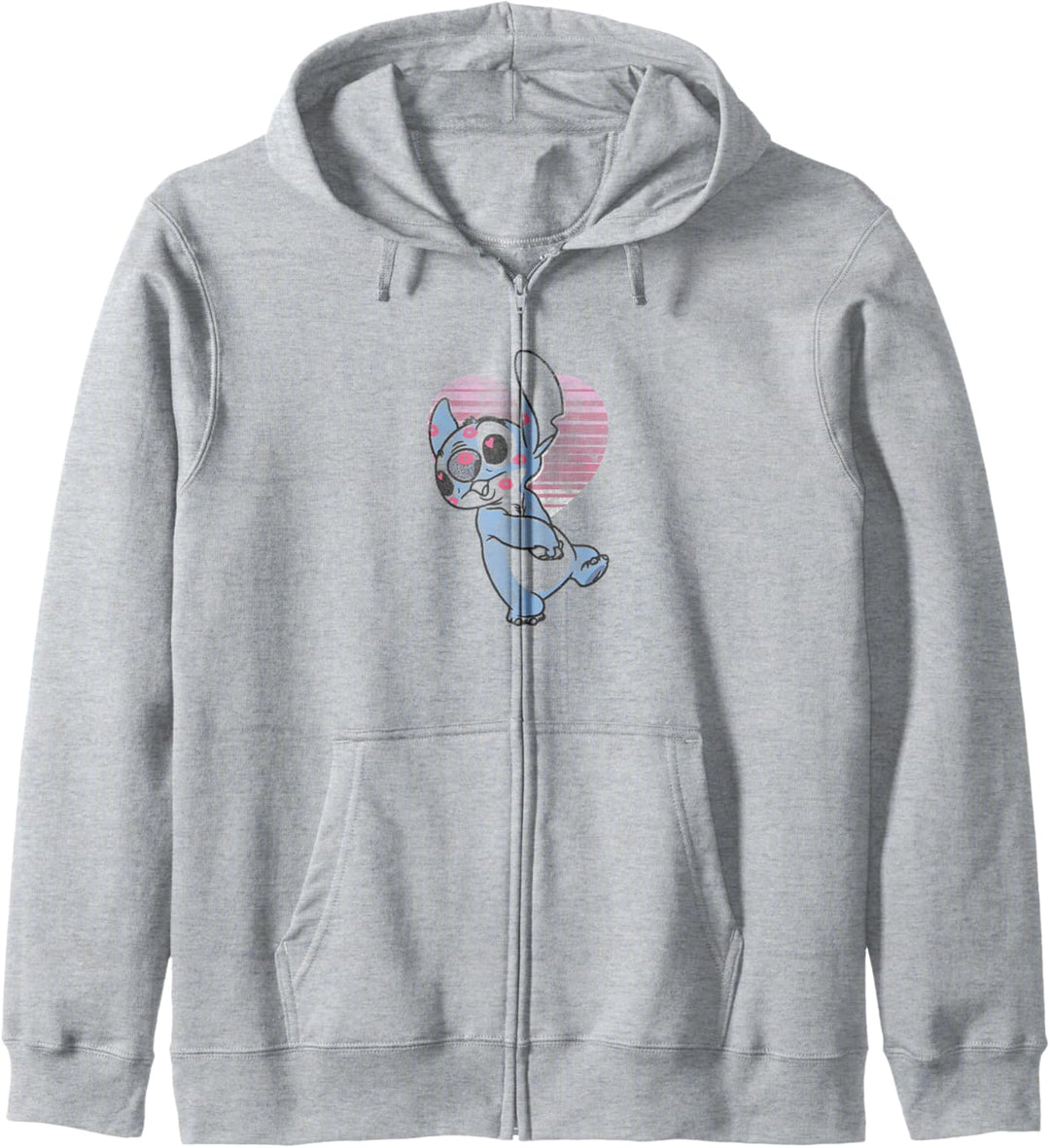 Disney Lilo & Stitch Valentinstag Stitch Retro Pink Heart Kapuzenjacke