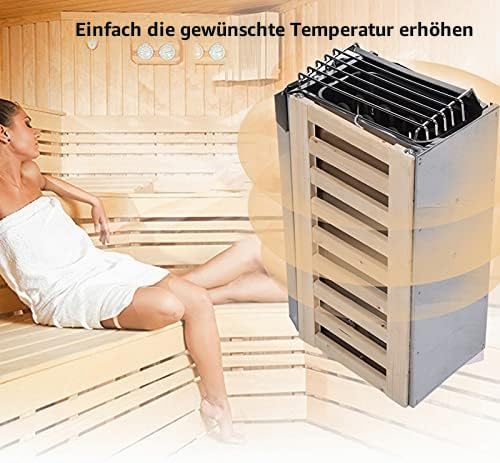 Saunaofen, 3,6 KW, Interne Steuerung, Temperaturverstellbar, Elektrischer Saunaofen aus Edelstahl, N