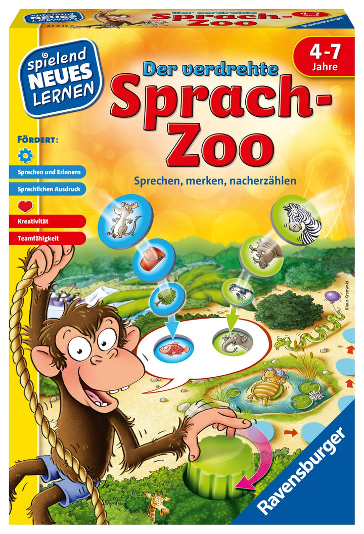 Ravensburger 24945 - Der verdrehte Sprach-Zoo - Spielen und Lernen für Kinder, Lernspiel für Kinder