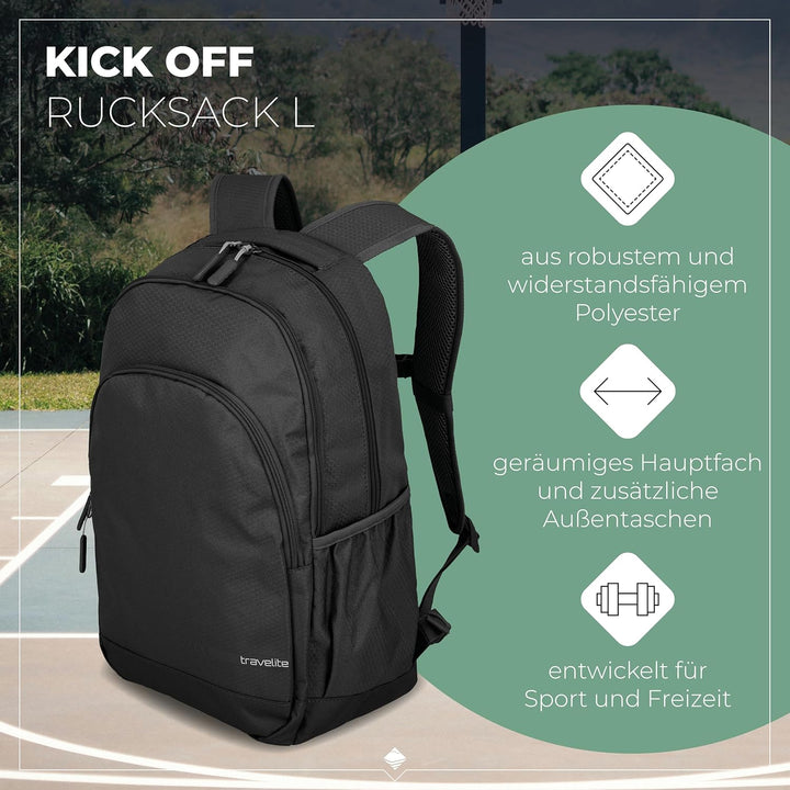 Travelite Handgepäck Rucksack mit gepoltertem Laptopfach, Laptop Rucksack 15,6 Zoll, KICK OFF, Tages
