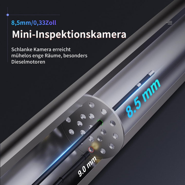 Ralcam Endoskopkamera mit Licht Endoscope Camera - Endoskop 8,5mm Inspektionskamera 3,5" HD 1080P Ro