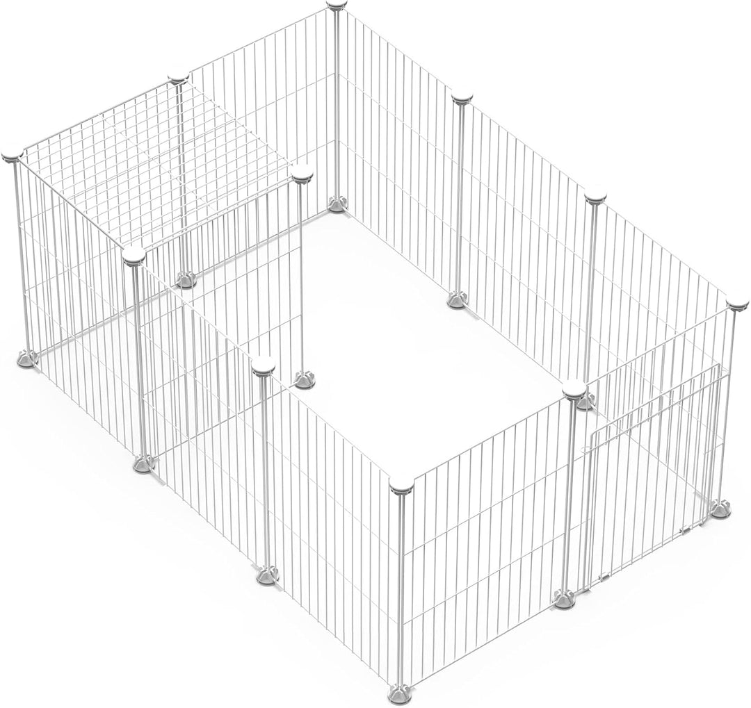 LANGXUN DIY Kleintier-Laufstall, Haustier-Laufstall mit T¡§1r, Kaninchen- & Meerschweinchenk?fig, We