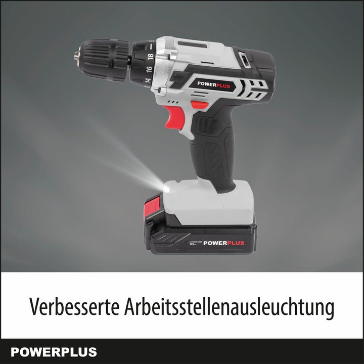 Powerplus Akkuschrauber & Akkubohrer POWC1051 - Schraubendreher & Bohrer 12V, Inkl. 1 x 1,3Ah Akku u