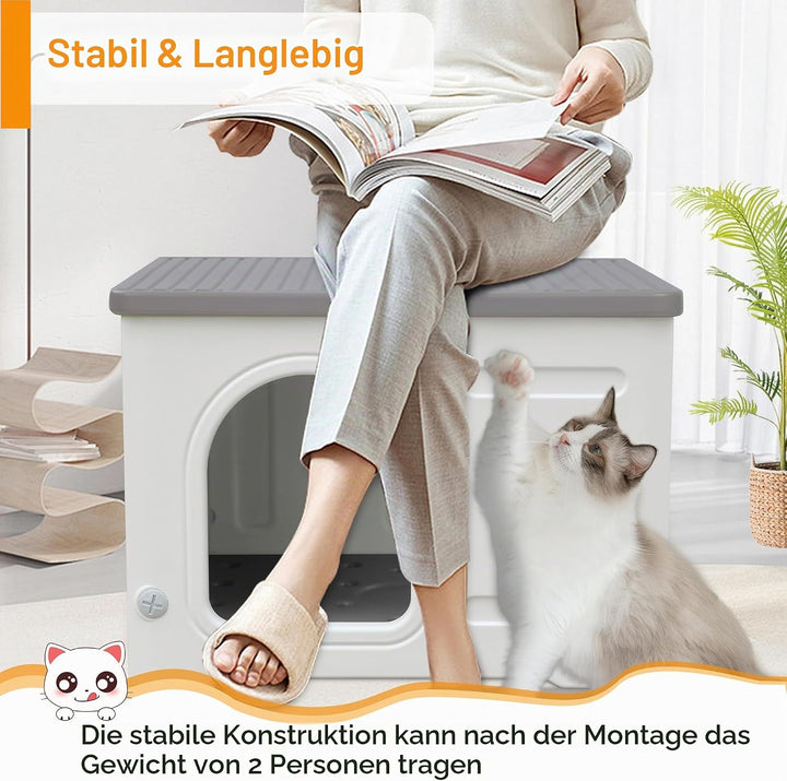 Katzenhäuser mit isolierter Auskleidung für Indoor-Katzen Kunststoff verwildert Outdoor-Katzenhaus W