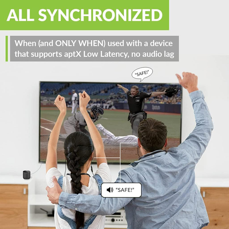 Avantree Orbit Bluetooth 5.0 Audio Transmitter Sender für TV mit LCD Anzeige, Zwei Integrierten Ante