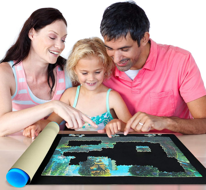 LAVIEVERT 2 mm Dickes Neopren, doppelseitig, Schwarz & Khaki, Puzzle-Aufbewahrungsmatte, Puzzle-Aufb