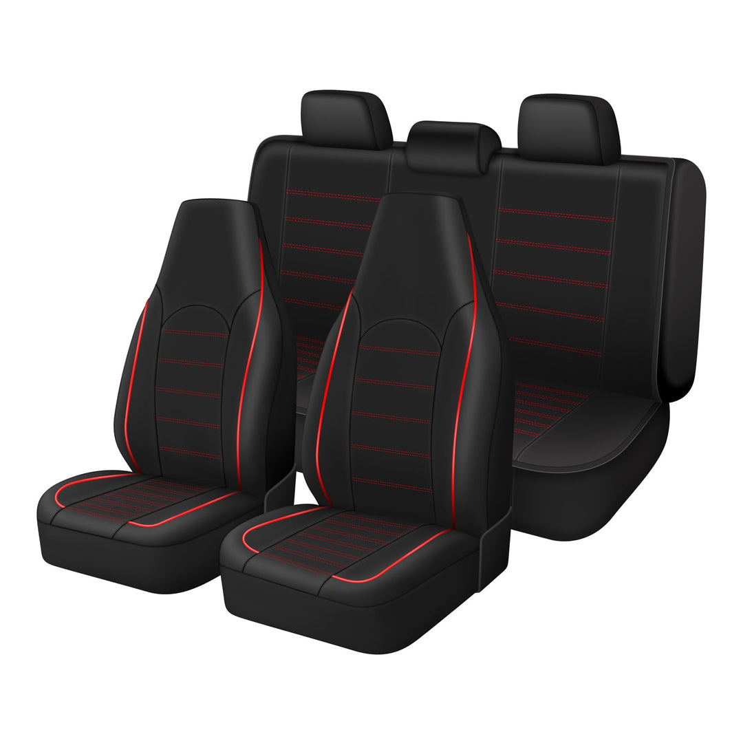 TOYOUN Kunstleder Sitzbezüge Auto Set Universal Klassisch Autositzbezüge Sitzschoner Auto Schonbezug