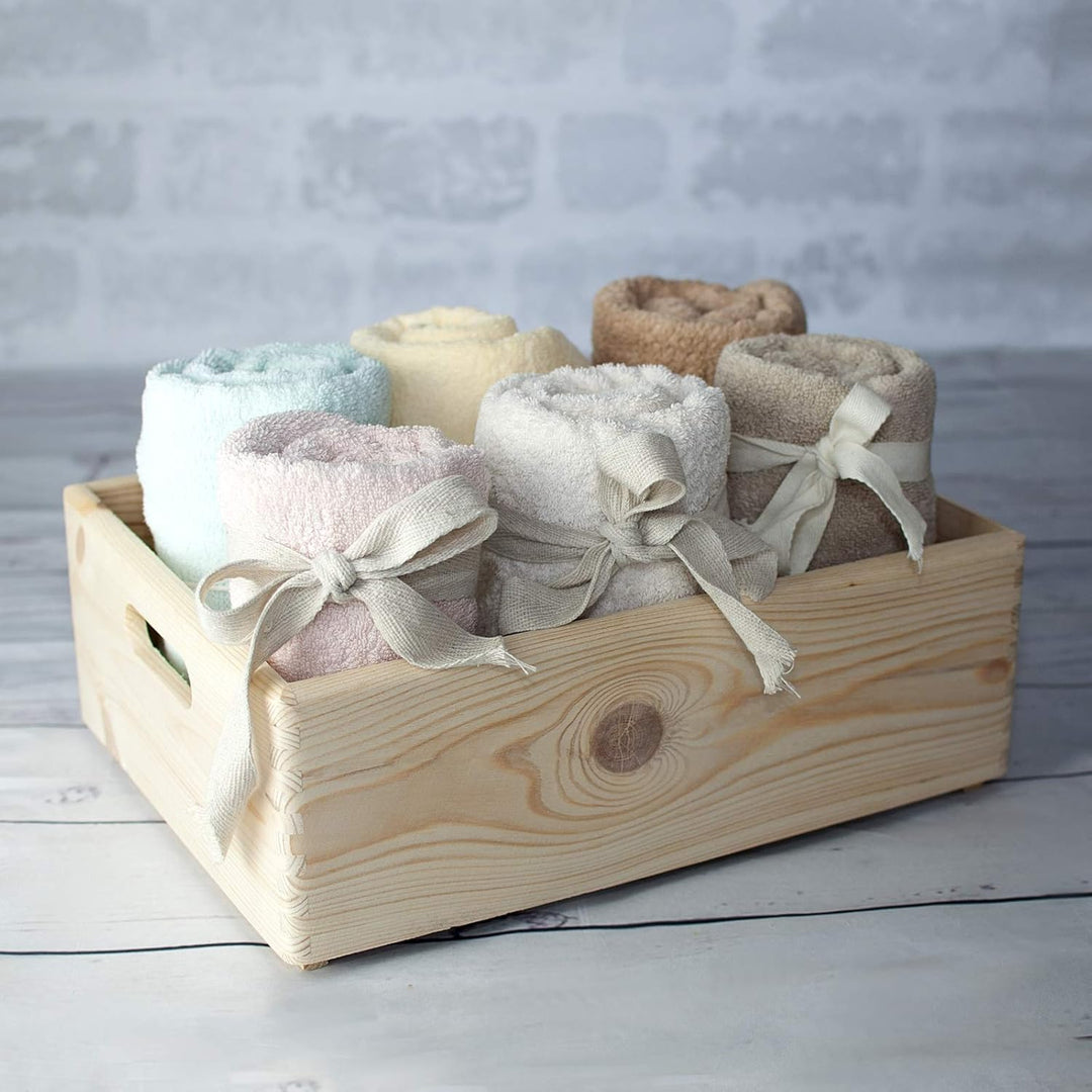 Creative Deco XL Grosse Holzkiste Obstkiste Korb | 40x30x13cm (+/-1cm) | mit Griffen | ohne Deckel |
