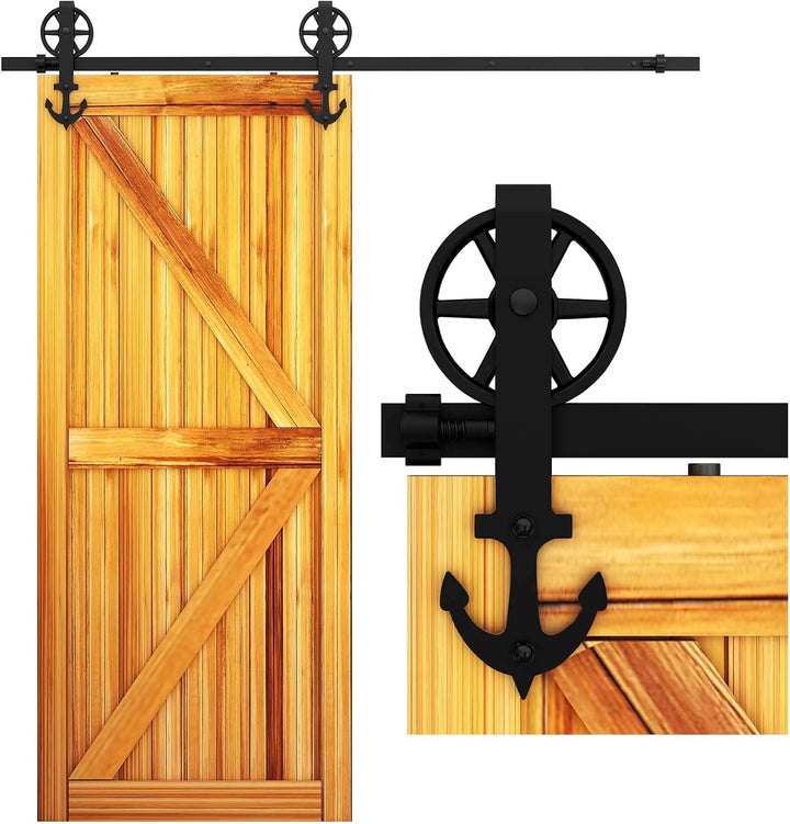 WOLFBIRD 213cm (7FT) Hardware Schiene Kit Schiebetür Rolle Grosses Rad, Verwendet für Schiebetürbesc