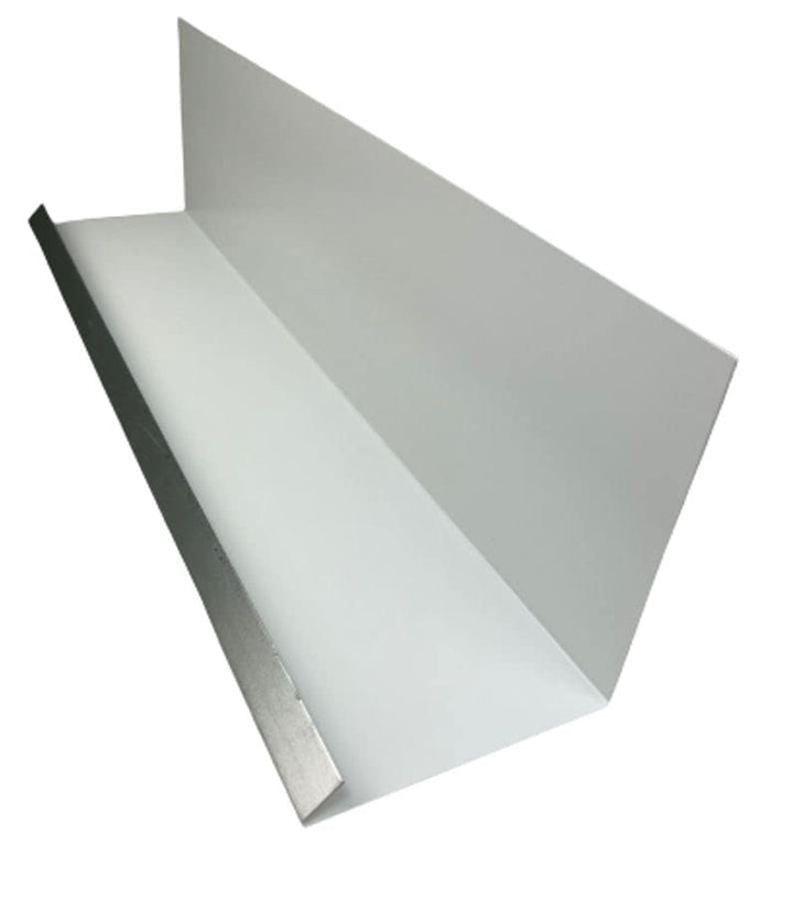 Wandanschlussblech 2 m lang Aluminium farbig 0,8 mm (mittel, Weiss RAL 9010) mittel Weiss Ral 9010,
