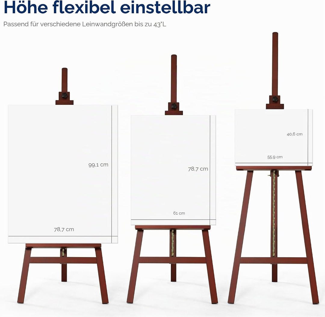 VISWIN A-Rahmen Staffelei Holz Gross, Verstellbare Staffelei aus Buchenholz für Leinwand bis 109cm,
