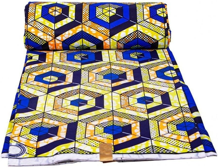 Fituenly Afrikanischer Stoff Afrikanischer Ankara-wachsdruckstoff Geometrisches Muster Polyesterstof