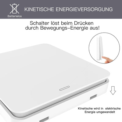 TangVita Funkschalter SET KS5 (vorhandener Schalter bleibt erhalten) Drahtlos Kinetischer Batterielo