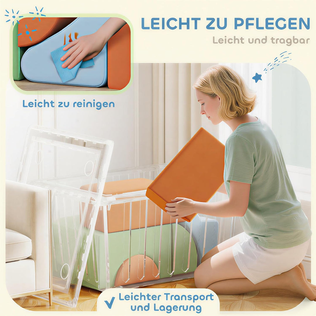 AIYAPLAY Schaumstoff Bausteine Kinder 5er-Set Softbausteine Grossbausteine Klettern Riesenbausteine