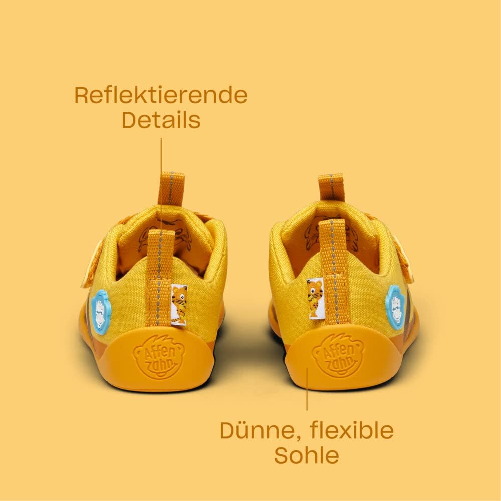 Affenzahn Barfussschuh Baumwolle Lucky Klettverschluss Vegan rutschfest Flexibel Reflektierend für d