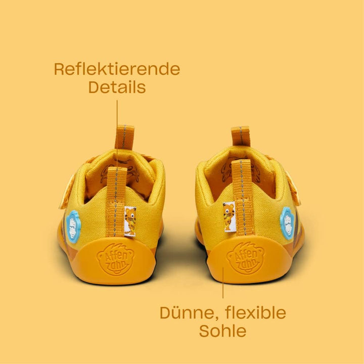 Affenzahn Barfussschuh Baumwolle Lucky Klettverschluss Vegan rutschfest Flexibel Reflektierend für d