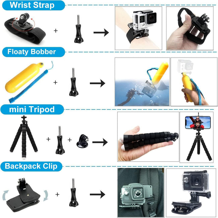 Zubehör Set Bundle für GoPro Hero 13 Black Kit, BMUUPY Wasserdicht Schutzhülle Wasserdicht Gehäuse S