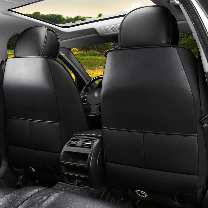 JDWBT Autositzbezüge Vordersitze Leder,Sitzbezüge Auto Universelle,Schonbezug Autositz Vorne,2er Set