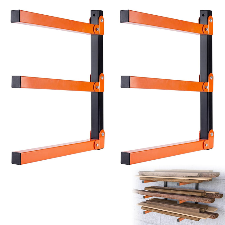 Kragarmregal, 2 Stück Holzlagerungs-Metallregal Holzregal mit 3 Ebenen Wandregal Garage Werkzeug Wan