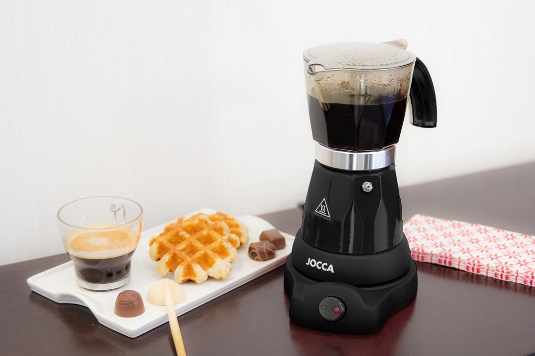 Jocca - Caffettiera elettrica wireless con capacità 6 tazze | Gira sulla base fino a 360º | manico c