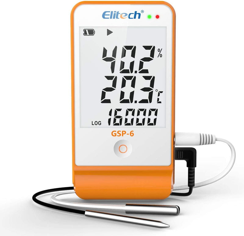 Elitech GSP-6 Temperatur Datenlogger Temperatur Luftfeuchtigkeits Datenlogger 16000 Punkte Aufnahmek