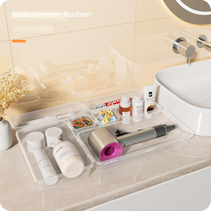 A-LuGei【Transparent 28er Schubladen Organizer,【Upgrade auf 5 Grössen】 Schminktisch Organizer Schubla