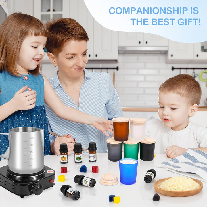 Kerzen Selber Machen Set,236 Pcs DIY Kerzenherstellung Kit,Duftkerze Geschenke Set mit 6 Glas,500g B