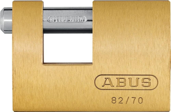 ABUS Messing-Vorhängeschloss 82/90 gl.-8521 - gleichschliessend - Monoblock-Hangschloss für Rollgitt