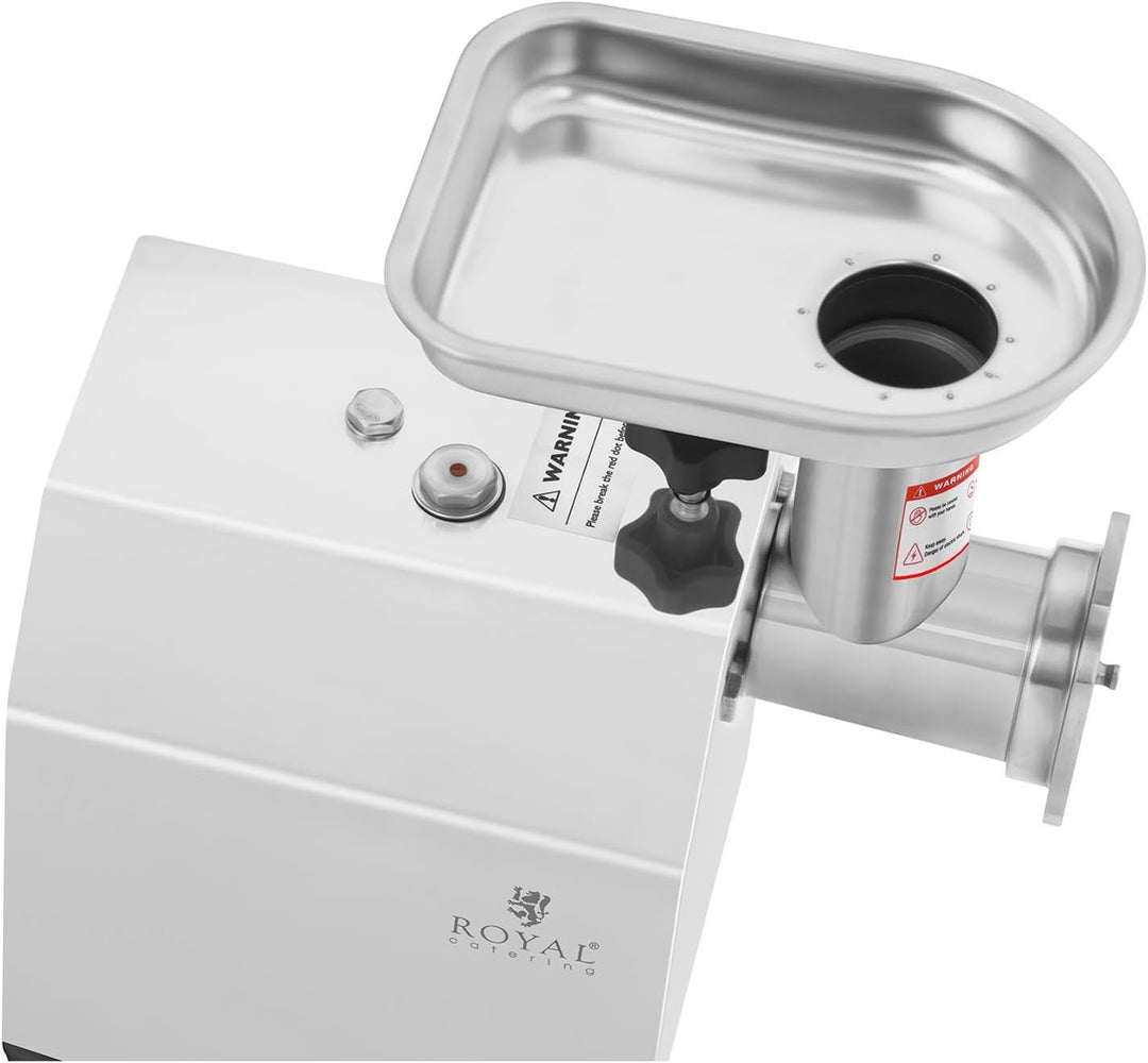 Royal Catering RCFW 70-600ECO Fleischwolf Elektrisch Edelstahl Fleischmaschine (70 kg/h, 600 W, Reve