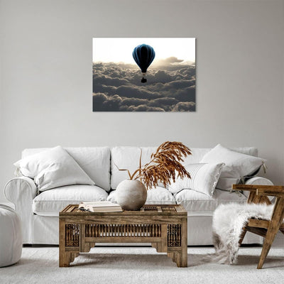 Bilder auf Leinwand Wolke Ballon Himmel Leinwandbild mit Rahmen 70x50cm Wandbilder Dekoration Wohnzi