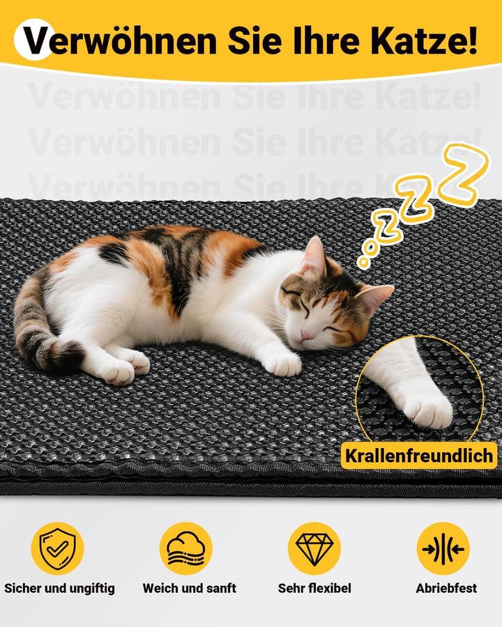 Ycozy Extra Grosse Katzenklo Matte 90 X 60 cm Katzenstreu Matte für Mehrere Katzentoiletten Grosse W